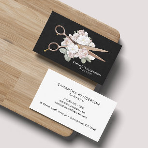 Elegante Vintage Blumenhaare Visitenkarte