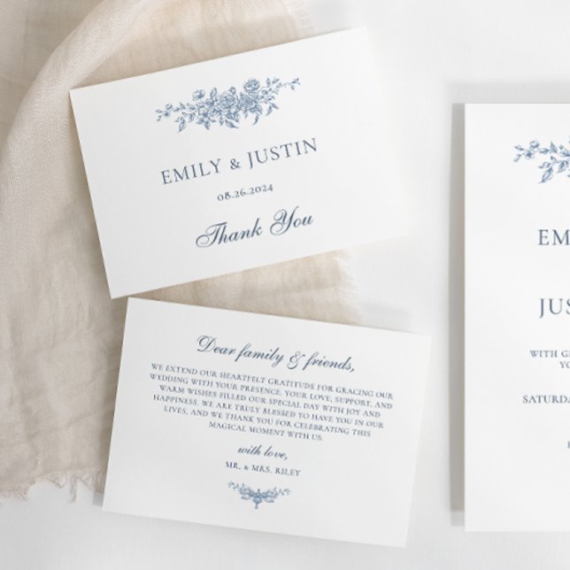 Elegante Vintage Blumenhochzeit Dankeskarte (Von Creator hochgeladen)