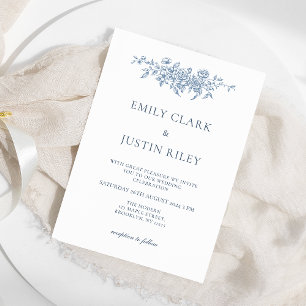 Elegante Vintage Blumenhochzeit Einladung