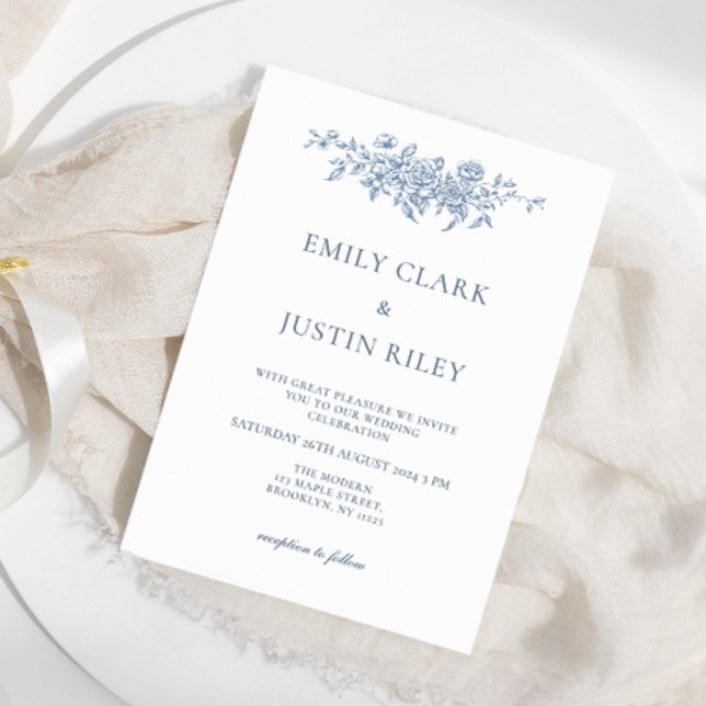 Elegante Vintage Blumenhochzeit Einladung (Von Creator hochgeladen)