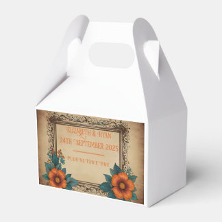 Elegante Vintage Blumenhochzeit Geschenkschachtel
