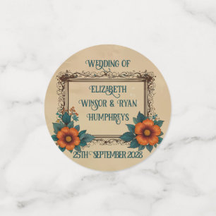 Elegante Vintage Blumenhochzeit Konfetti