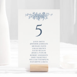 Elegante Vintage Blumenhochzeit Tischnummer