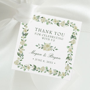 Elegante Vintage Blumenhochzeit Vielen Dank Geschenkanhänger