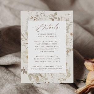 Elegante Vintage Blumenkreuz Hochzeiten Details Begleitkarte