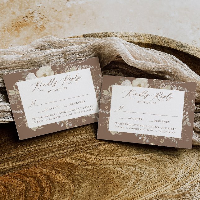 Elegante Vintage Blumenmahlzeit RSVP Karte (Von Creator hochgeladen)