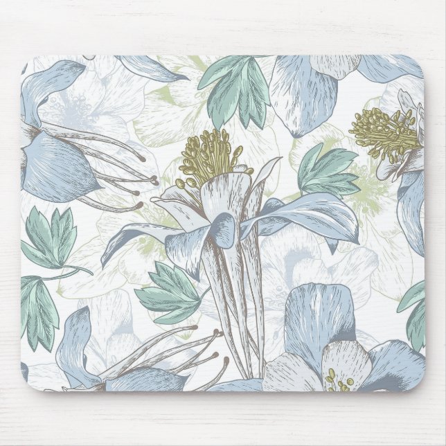 Elegante Vintage BlumenMausunterlage des Mousepad (Vorne)