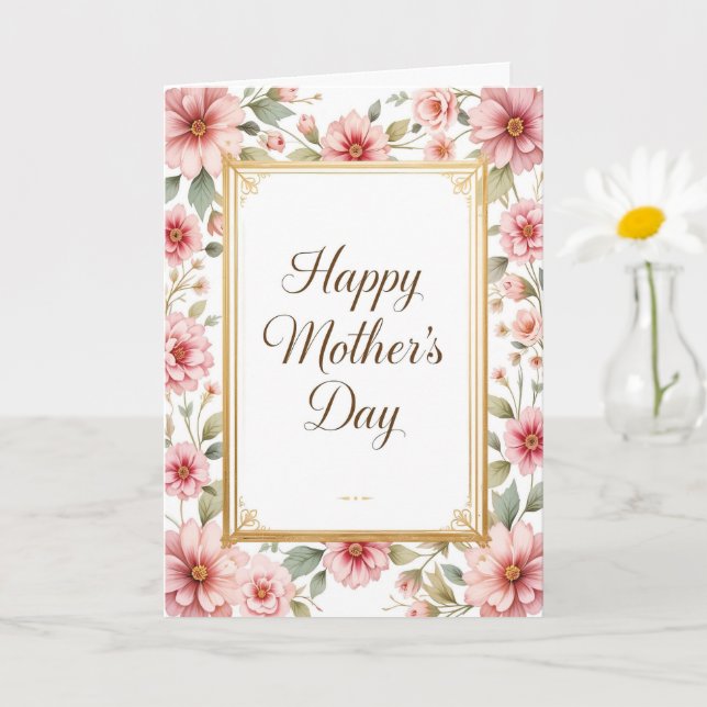 Elegante Vintage Blumenmütter-Mama Karte (Kleine Pflanze)