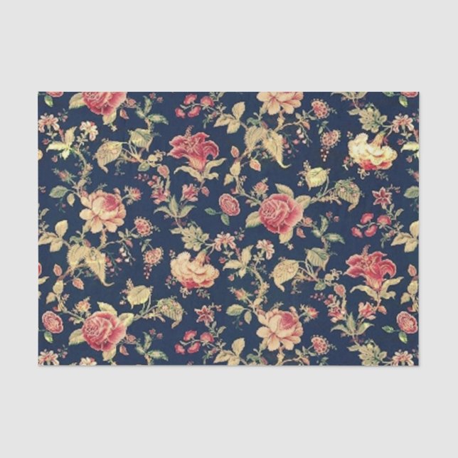 Elegante Vintage BlumenRose Seidenpapier (Vorderseite)