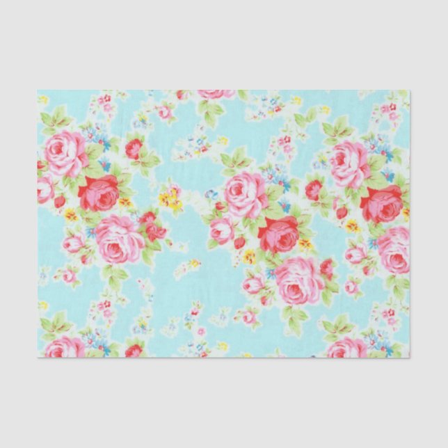 Elegante Vintage BlumenRose Seidenpapier (Vorderseite)