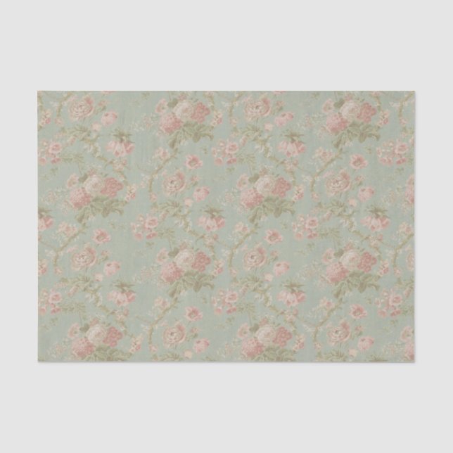 Elegante Vintage BlumenRose Seidenpapier (Vorderseite)