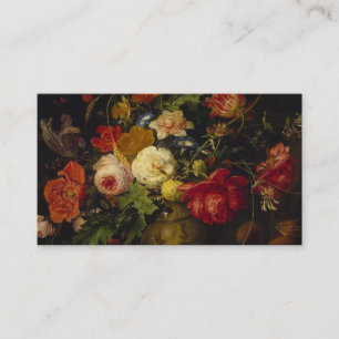 Elegante Vintage BlumenRosen-Muster-Schablone Visitenkarte