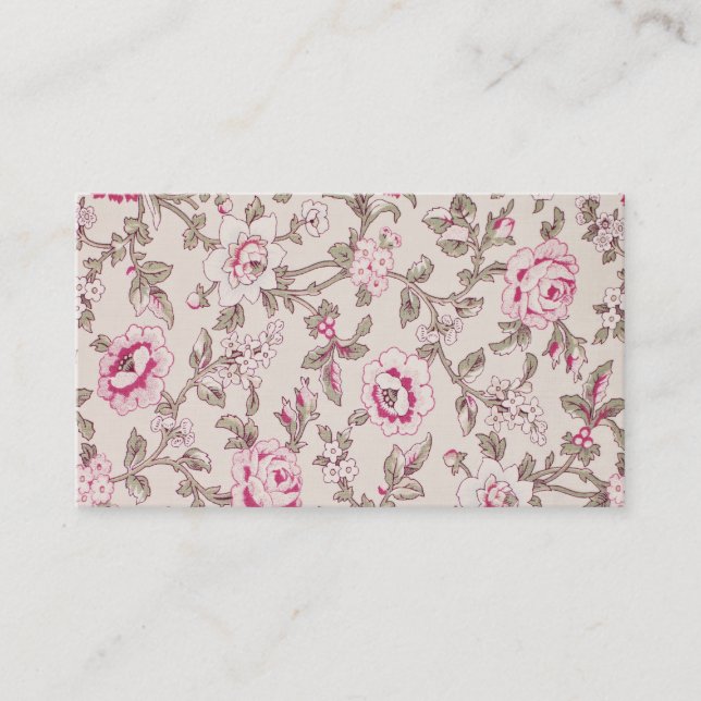 Elegante Vintage BlumenRosen-Muster-Schablone Visitenkarte (Vorderseite)