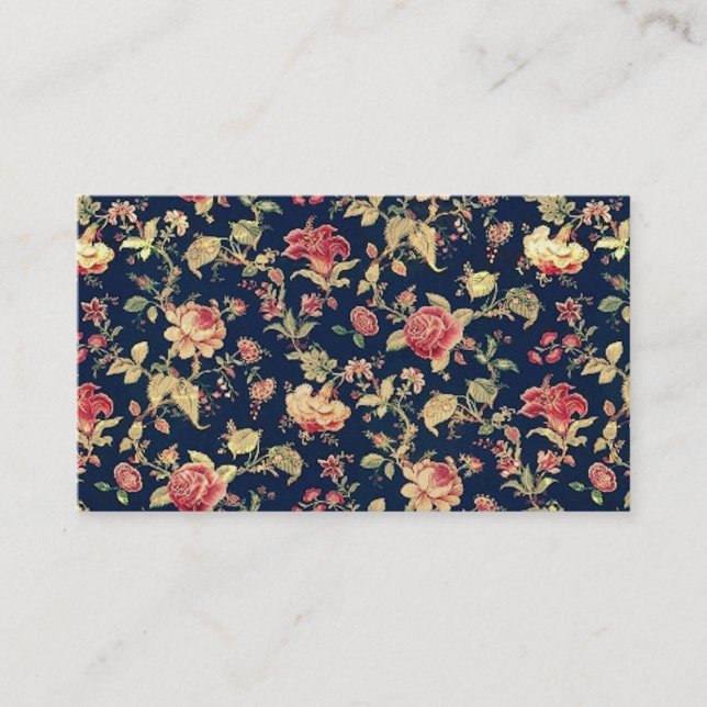 Elegante Vintage BlumenRosen-Muster-Schablone Visitenkarte (Vorderseite)