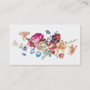 Elegante Vintage BlumenRosen-Muster-Schablone Visitenkarte