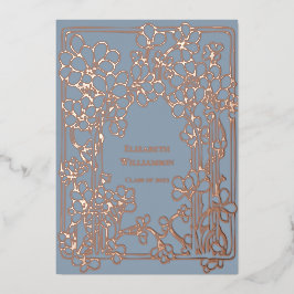 Elegante Vintage Blumenstudium Folieneinladung