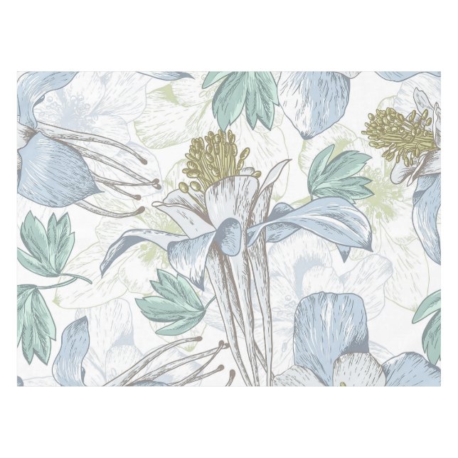 Elegante Vintage Blumentischdecke des Tischdecke (Vorderseite (Horizontal))