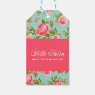 Elegante Vintage Blumenzettel Geschenkanhänger