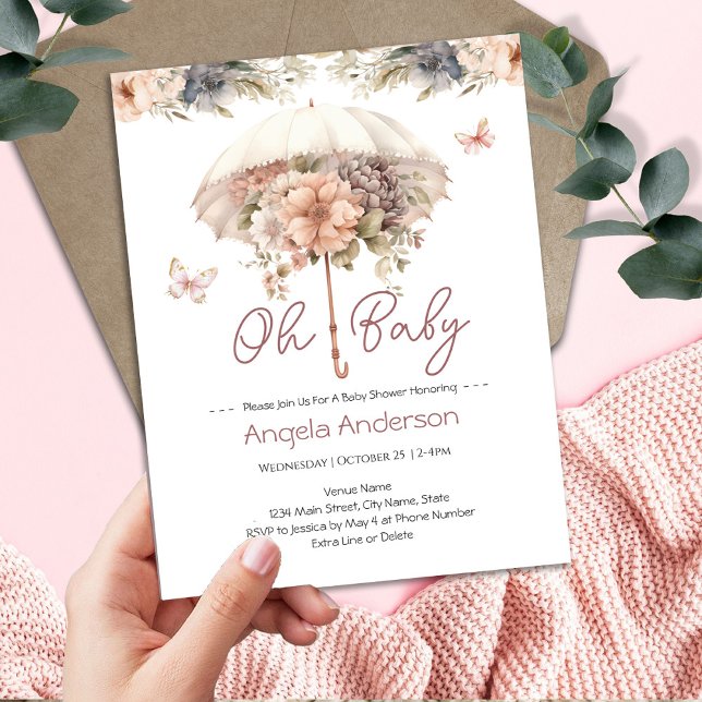 Elegante Vintage Blütendusche Einladung (Von Creator hochgeladen)