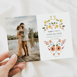 Elegante Vintage Boho Bloral Wedding Save the Date