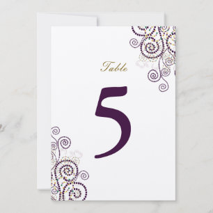 Elegante Vintage Boho Lila Spirals Tischnummer