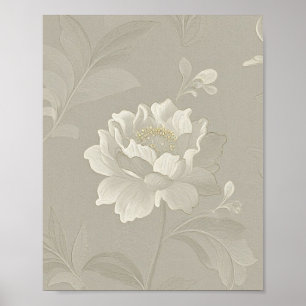 Elegante Vintage-Botanik-Pfingstrosen-Illustration Poster