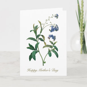 Elegante Vintage-Botanik-Vergissmeinnicht-Blume Karte
