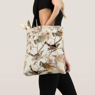 Elegante Vintage-Botanik-Vögel und wilde Beeren Tasche