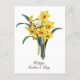 Elegante Vintage botanische Blume Gelbe Daffodien Postkarte (Vorderseite)