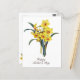 Elegante Vintage botanische Blume Gelbe Daffodien Postkarte (Vorderseite/Rückseite Beispiel)