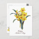 Elegante Vintage botanische Blume Gelbe Daffodien Postkarte (Vorne/Hinten)