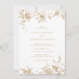 Elegante Vintage botanische Hochzeit Einladung