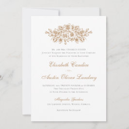 Elegante Vintage Botanische Klassische Hochzeit Einladung
