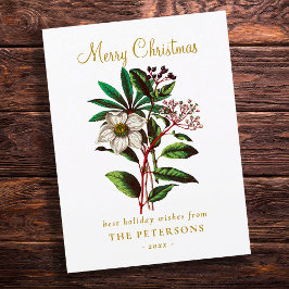 Elegante Vintage botanische Rose Blume Magnetkarte