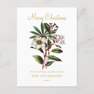 Elegante Vintage botanische Rose Blume Postkarte