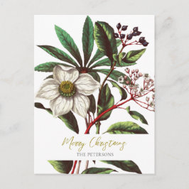 Elegante Vintage botanische Rose Blume Postkarte