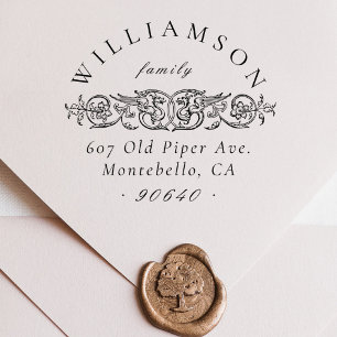 Elegante Vintage botanische Rücksendeadresse Permastempel