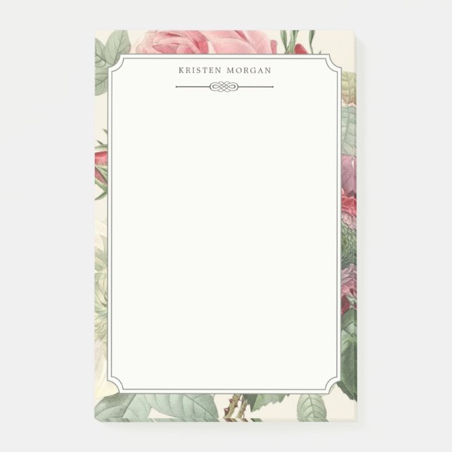 Elegante Vintage botanischer Garten-Blumen Post-it Klebezettel (Vorderseite)