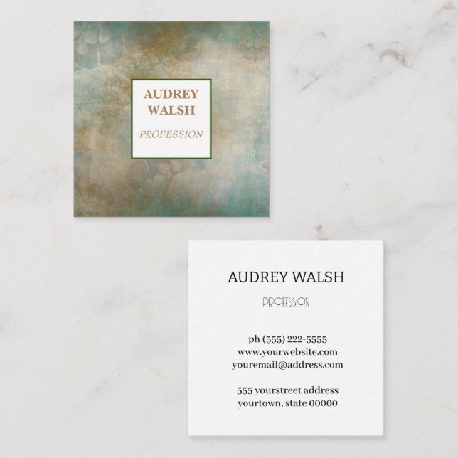 Elegante, Vintage, braune Visitenkarte (Vorne/Hinten)