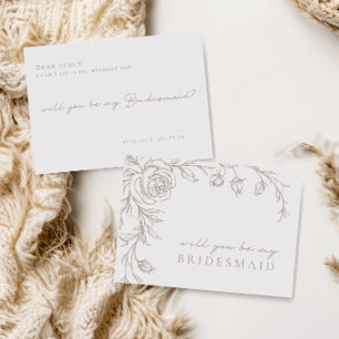 Elegante Vintage-Brautjungfer-Einladungskarte Einladung