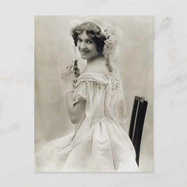 Elegante Vintage Bridal-Fotografien Postkarte (Vorderseite)