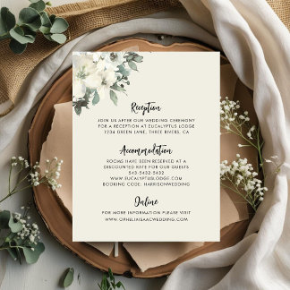 Elegante Vintage-Creme-Blumenhochzeit Begleitkarte