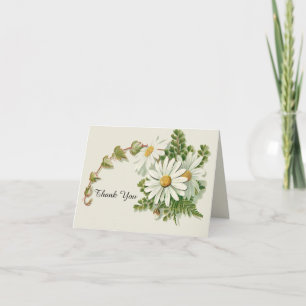 Elegante Vintage-Daisy-Dankeskarte Dankeskarte
