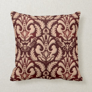 Elegante Vintage Damastencreme Kissen