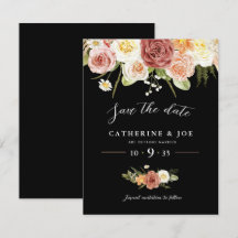 Elegante Vintage-Erde-Blumen-Sparen-Sie-Das-Datum