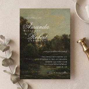 Elegante Vintage-Fine-Art-Hochzeit Einladung