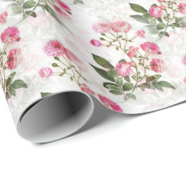 Elegante Vintage, florenfarbene Blume Geschenkpapier