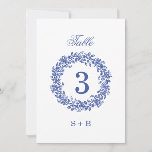 Elegante Vintage Französisch Blaue Blumige Hochzei Einladung