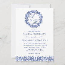 Elegante Vintage Französische Blaue Blumenhochzeit