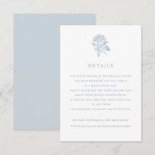 Elegante Vintage französische Rose Hochzeitsdetail Einladung